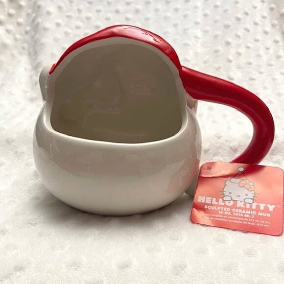 Santa Hello Kitty 16oz Holiday Sculpted Ceramic Mug-NEW - Picture 3 of 5